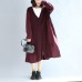 purple red patchwork cotton silk sweater outwear oversize casual knit long coats