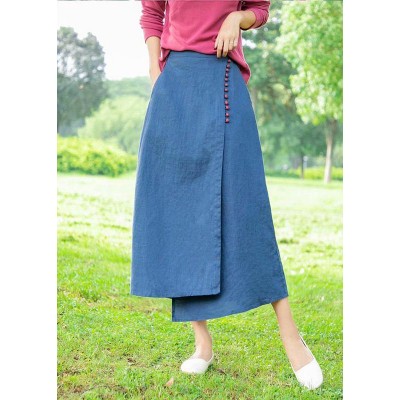 New Retro Blue irregular skirt